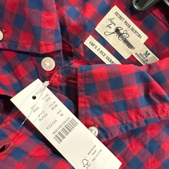 J Crew Secret Wash Cotton Poplin Shirt in Gingham Size M - Picture 5 of 5